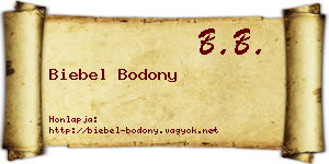Biebel Bodony névjegykártya